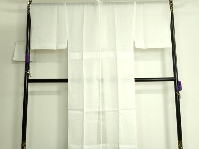 平和屋着物*極上 夏物 男性 長襦袢 小千谷 本麻 雪芝紋紗 象牙色地 逸品 DZAB3199kh6