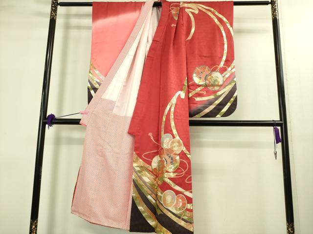 平和屋本店∵極上 女の子 十三参り 子供 祝着 鼓吉祥花文 暈し染め 金彩 逸品 DZAB3209kh6