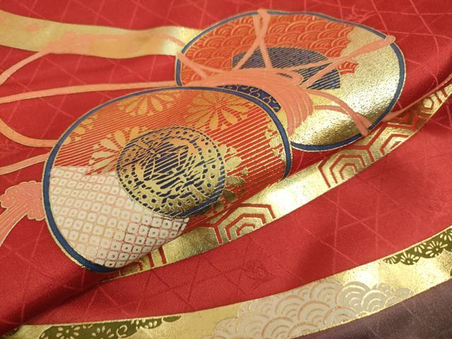 平和屋本店∵極上 女の子 十三参り 子供 祝着 鼓吉祥花文 暈し染め 金彩 逸品 DZAB3209kh6
