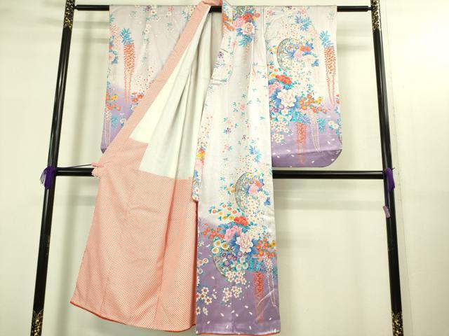 平和屋本店∵極上 女の子 十三参り 子供 祝着 花車 藤花房 暈し染め 逸品 DZAB3212kh6