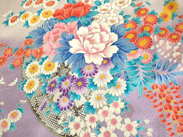 平和屋本店∵極上 女の子 十三参り 子供 祝着 花車 藤花房 暈し染め 逸品 DZAB3212kh6