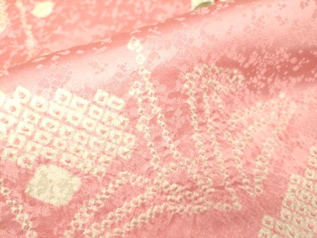 平和屋本店∵極上 女の子 十三参り 子供 祝着 絞り 御所車花文 金彩 逸品 DZAB3214kh6