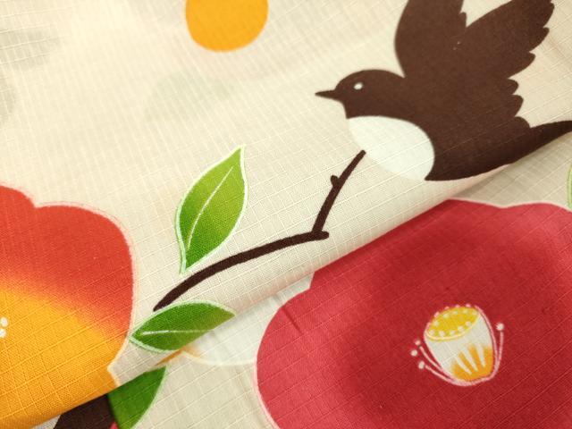 平和屋本店∴極上 夏物 子供 女の子 浴衣 椿 舞鳥文 綿紅梅 逸品 DZAB3221kh6