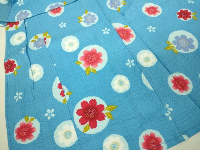 平和屋本店∴極上 夏物 子供 女の子 浴衣 花丸文 逸品 DZAB3222kh6