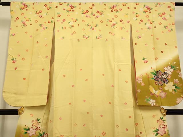 平和屋本店∵極上 女の子 十三参り 子供 祝着 舞蝶桜文 暈し染め 金彩 逸品 DZAB3231kh6