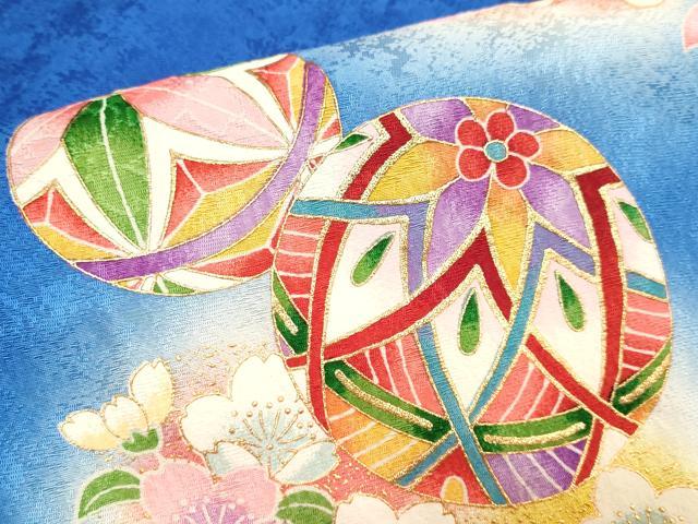 平和屋本店∵極上 女の子 十三参り 子供 祝着 花毬文 暈し染め 逸品 DZAB3233kh6
