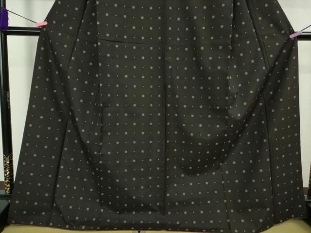 平和屋本店●極上 本場大島紬 9マルキ 黒地 逸品 DZAB3268kh6