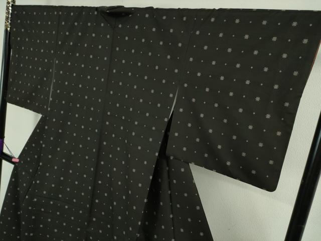 平和屋本店●極上 本場大島紬 9マルキ 黒地 逸品 DZAB3268kh6