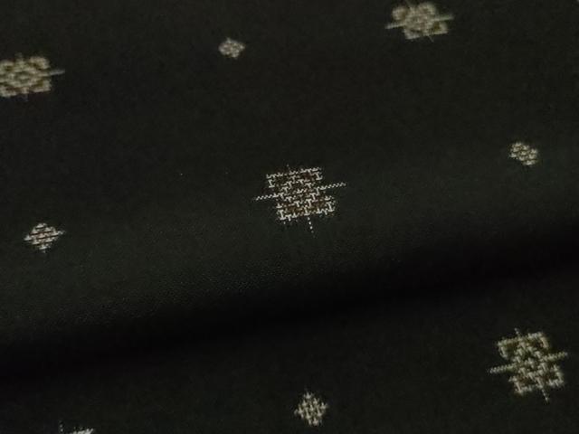平和屋本店●極上 本場大島紬 9マルキ 黒地 逸品 DZAB3268kh6