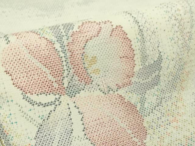 平和屋本店●極上 本場大島紬 白大島 白恵泥 花の女王 恵大島紬織物謹製 証紙付き 逸品 未使用 DZAB3271kh6