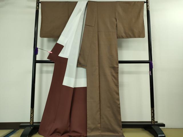 平和屋本店●希少 本場黄八丈 紬 手織 風通くずし 逸品 未使用 DZAB3276kh6