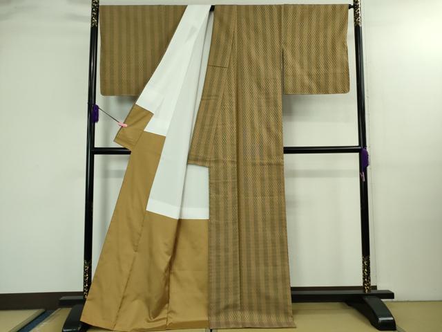 平和屋本店●極上 山下八百子 本場黄八丈 市松綾織 紬 逸品 未使用 DZAB3278kh6