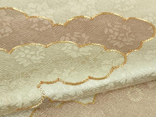 平和屋本店●極上 皇室献上作家 藤井寛 訪問着 駒刺繍 雲重ね 灰梅色地 金彩 逸品 DZAB3291kh6