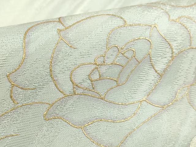 平和屋着物●極上 太鼓柄袋帯 バラ 薔薇 金銀彩 さが美扱い 逸品 DZAB3318kh6