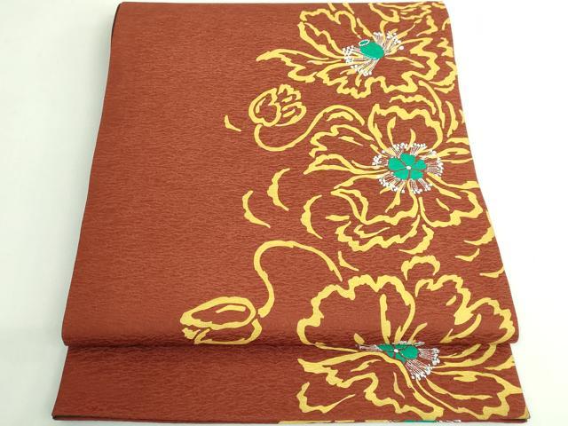 平和屋着物●極上 東京友禅 菅有鬼一 六通柄袋帯 花間道 逸品 DZAB3327kh6