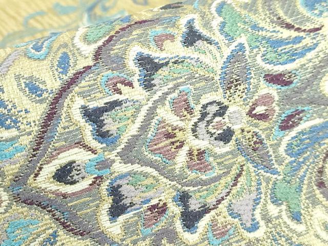 平和屋着物●極上 両面 全通柄袋帯 花菱文 藍 やまと誂製 逸品 未使用 DZAB3328kh6