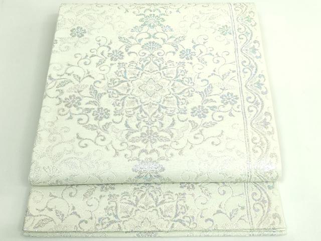 平和屋着物●極上 六通柄袋帯 正倉院花唐草 銀糸 逸品 DZAB3330kh6