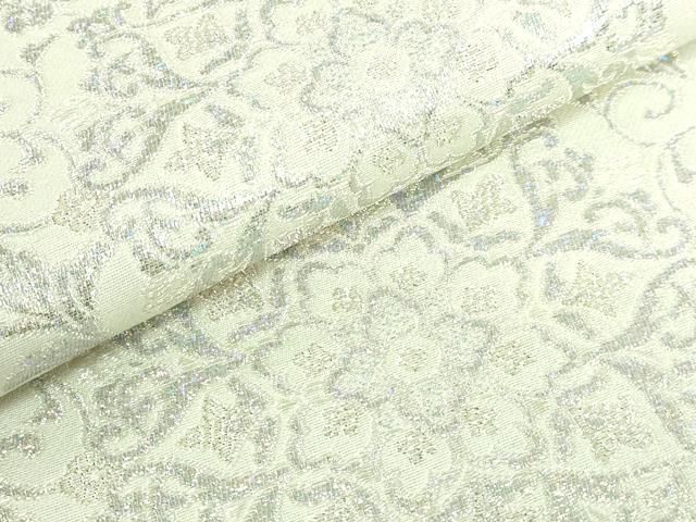 平和屋着物●極上 六通柄袋帯 正倉院花唐草 銀糸 逸品 DZAB3330kh6