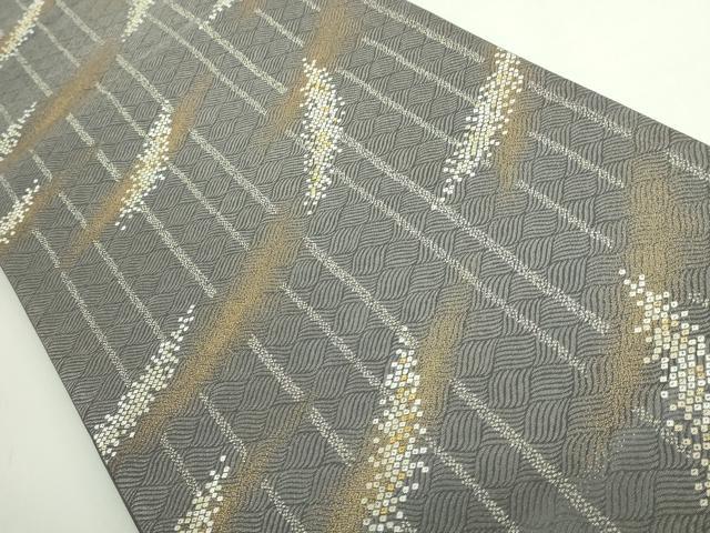 平和屋着物●極上 西陣の名門 加納幸謹製 六通柄袋帯 霞文 金銀糸 証紙・反端付き 逸品 DZAB3333kh6