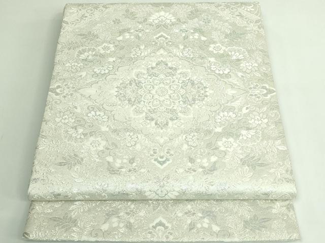 平和屋着物●極上 六通柄袋帯 正倉院菱取文様 銀糸 逸品 DZAB3346kh6