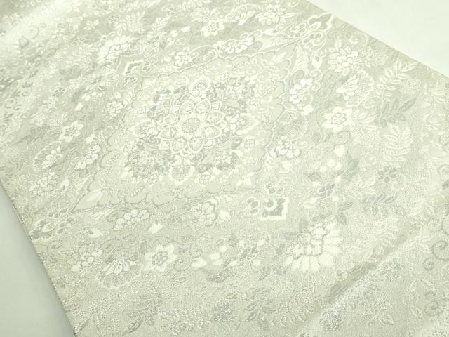 平和屋着物●極上 六通柄袋帯 正倉院菱取文様 銀糸 逸品 DZAB3346kh6