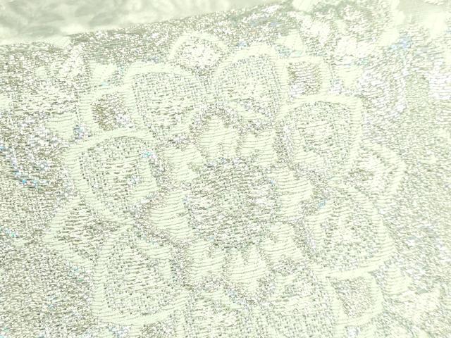 平和屋着物●極上 六通柄袋帯 正倉院菱取文様 銀糸 逸品 DZAB3346kh6