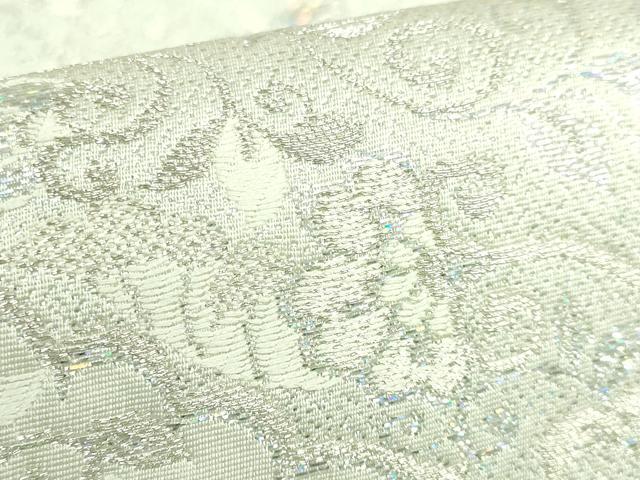 平和屋着物●極上 六通柄袋帯 正倉院菱取文様 銀糸 逸品 DZAB3346kh6