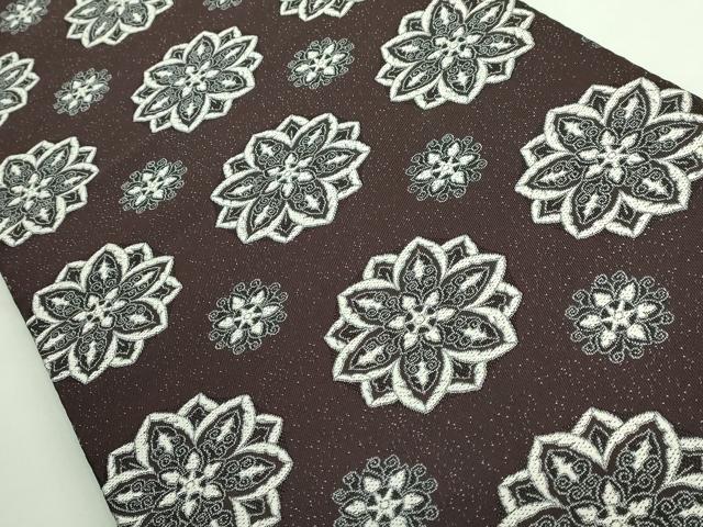 平和屋着物●極上 九寸開き名古屋帯 唐織 正倉院花文 濃い似せ紫色地 逸品 DZAB3355kh6