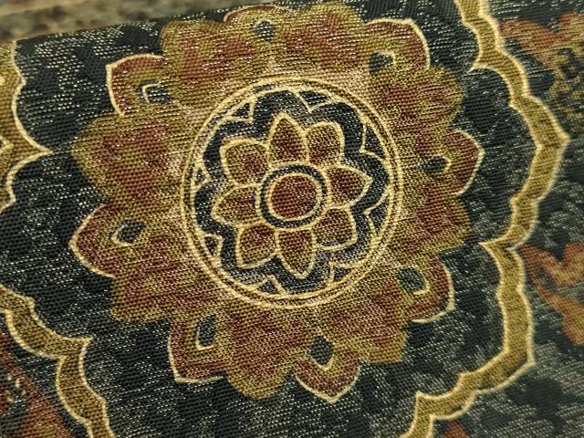 平和屋着物●極上 前田仁仙 仁仙更紗 六通柄袋帯 花蝶文 金彩 逸品 DZAB3369kh6