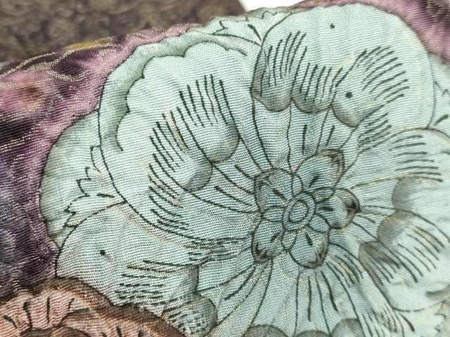 平和屋着物●極上 太鼓柄袋帯 辻が花 絞り 金通し地 逸品 DZAB3372kh6