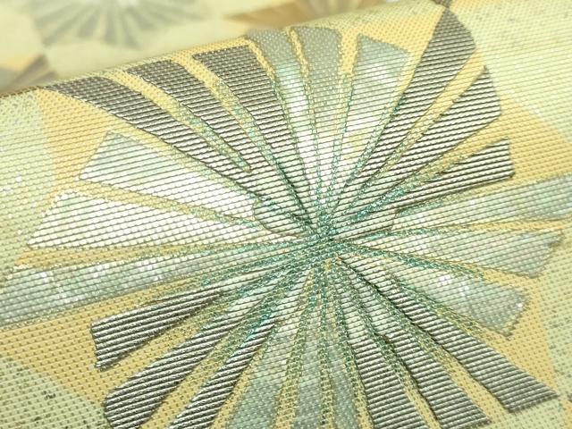 平和屋本店●極上 西陣 川島織物 太鼓柄 本袋帯 螺鈿錦 煌彩市松 金銀彩 共箱付き 逸品 DZAB3391kh6
