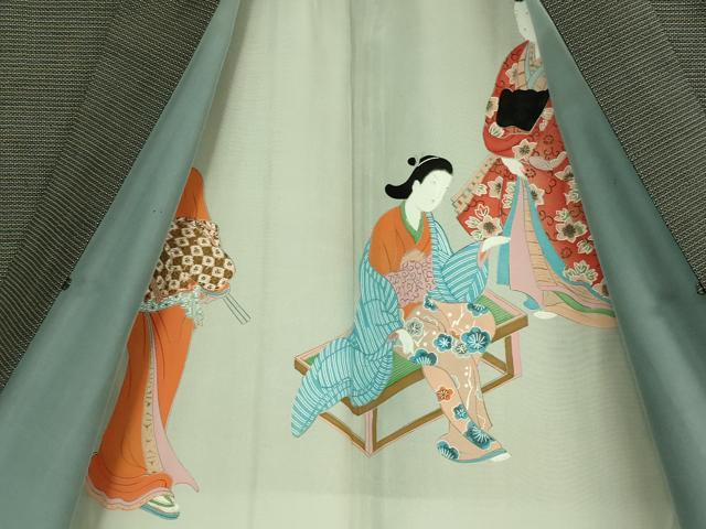 平和屋着物●極上 男性 本場大島紬 アンサンブル 長羽織 100亀甲 総詰め 逸品 DZAB3403kh6