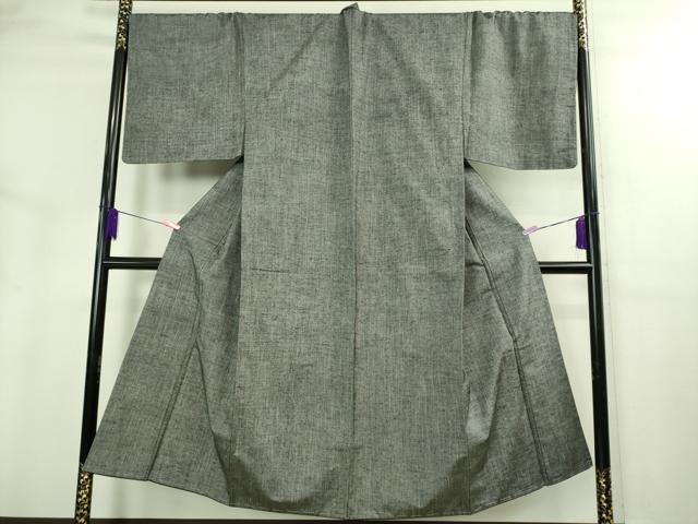 平和屋着物●極上 男性 紬 アンサンブル キングサイズ 消墨色 逸品 未使用 DZAB3404kh6