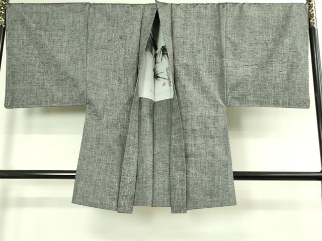 平和屋着物●極上 男性 紬 アンサンブル キングサイズ 消墨色 逸品 未使用 DZAB3404kh6