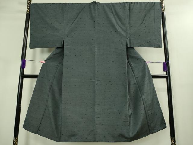 平和屋着物●極上 男性 髭紬 アンサンブル 藍墨茶色 羽裏・龍 逸品 DZAB3406kh6