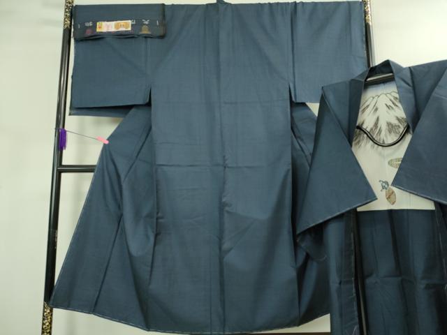 平和屋着物●極上 男性 本場大島紬 アンサンブル 長羽織 100亀甲 総詰め 大茂祐介作 羽裏:一富士二鷹三茄子 証紙付 逸品 未使用DZAB3412kh6