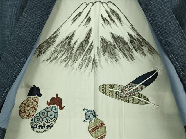 平和屋着物●極上 男性 本場大島紬 アンサンブル 長羽織 100亀甲 総詰め 大茂祐介作 羽裏:一富士二鷹三茄子 証紙付 逸品 未使用DZAB3412kh6