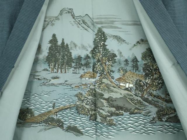 平和屋着物●極上 男性 紬 アンサンブル キングサイズ 長羽織 逸品 DZAB3416kh6