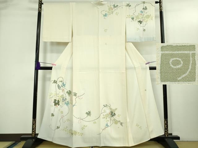 平和屋本店▽極上 本加賀友禅作家 奥泉可愛 訪問着 単衣 辻が花