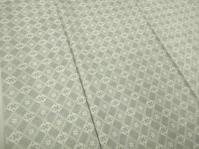 平和屋本店●極上 本場大島紬 白大島 7マルキ 花菱文 逸品 DZAB3447kh6