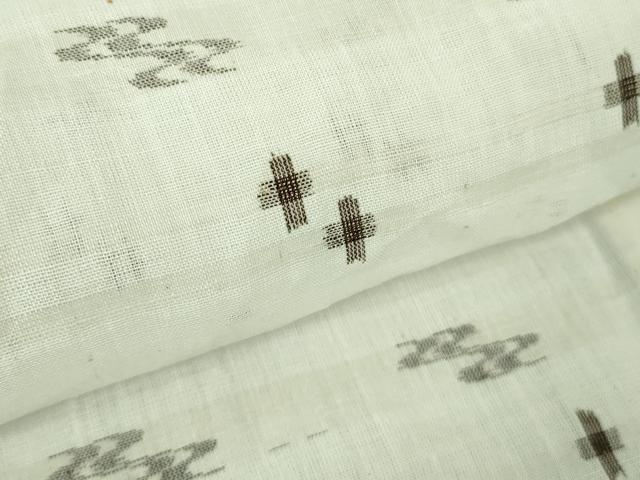 平和屋本店*極上 夏物 沖縄県無形文化財指定 本場八重山上布 麻 反端付き 逸品 未使用 DZAB3464kh6