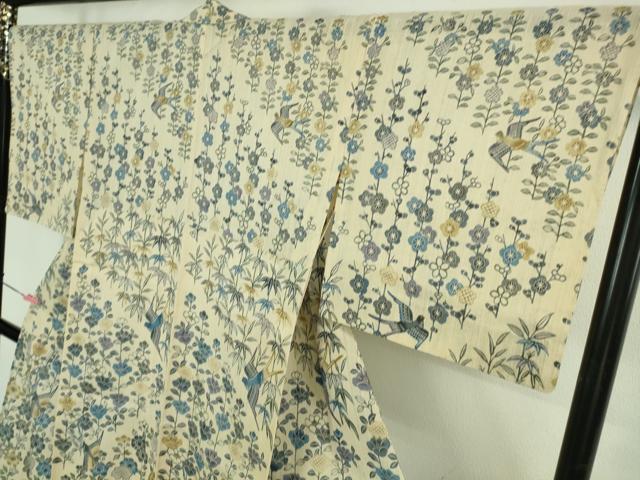 平和屋本店*極上 夏物 本場琉球紅型 紗紬 訪問着 花鳥文 逸品 DZAB3470kh6