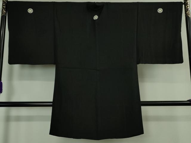 平和屋本店●極上 男性 黒紋付 長羽織セット 逸品 DZAB3476kh6