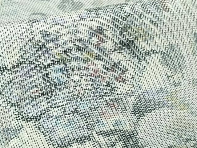 平和屋着物●極上 本場大島紬 白大島 花唐草文 やまと誂製 逸品 DZAB3487kh6