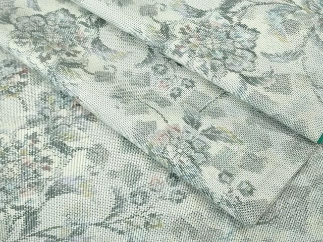平和屋着物●極上 本場大島紬 白大島 花唐草文 やまと誂製 逸品 DZAB3487kh6