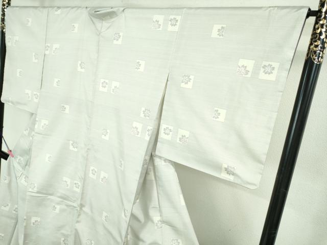平和屋着物●極上 本場大島紬 白大島 アンサンブル 道中着セット 色紙花文 逸品 DZAB3494kh6