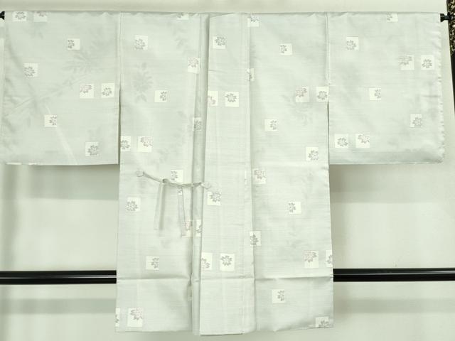 平和屋着物●極上 本場大島紬 白大島 アンサンブル 道中着セット 色紙花文 逸品 DZAB3494kh6
