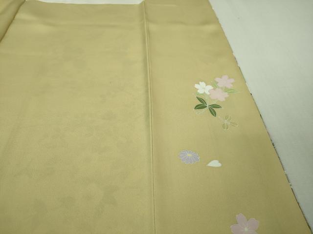 平和屋本店●極上 訪問着 風景花文 暈し染め 砥粉色地 逸品 DZAB3502kh6
