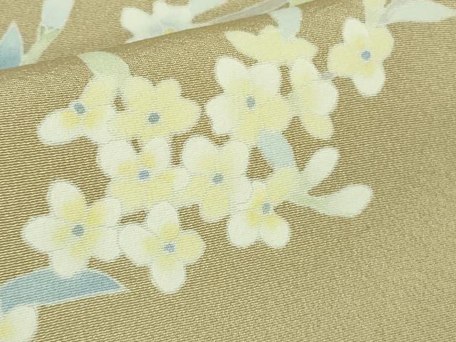 平和屋着物●極上 本加賀友禅作家 南克治 訪問着 草花文 枯色地 暈し染め 逸品 DZAB3512kh6