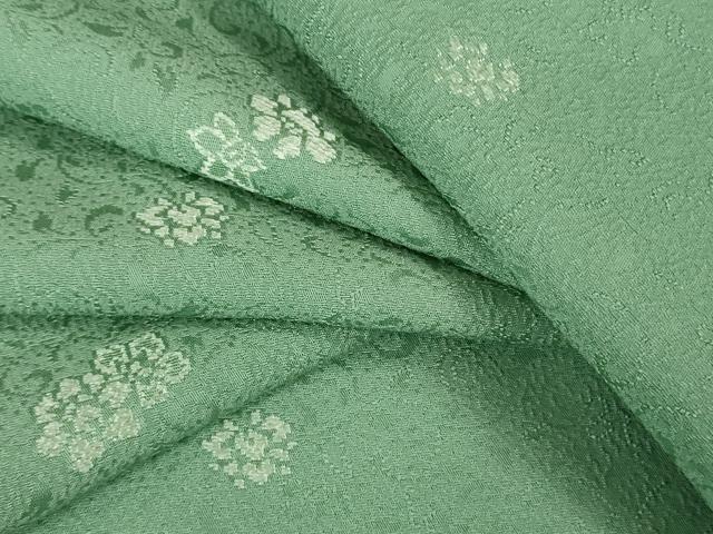 平和屋着物●極上 お召 舞花文 薄青色地 鈴乃屋扱い 逸品 未使用 DZAB3514kh6